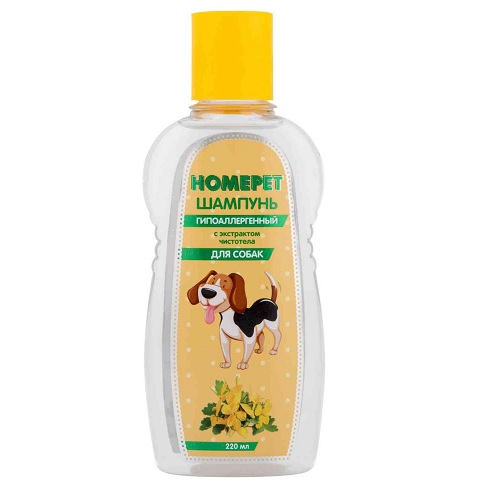 HOMEPET 220 мл шампунь для собак гипоаллергенный с экстрактом чистотела