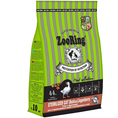 Zooring Sterilized CAT DUCK&Lingonberry развес