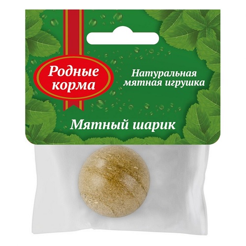 РОДНЫЕ КОРМА Игрушка для кошек мятный шарик 22 г